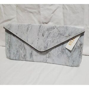 COASTAL ROAD -🎉HP🎉 Gray Marble Custom-Made Leather Zipper-Accent Envelope Clutch